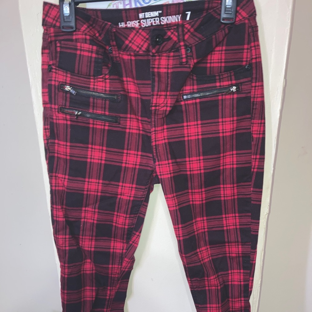 Checker print pants